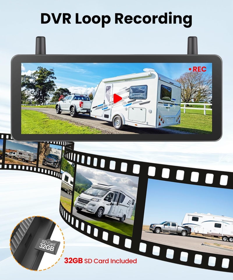 AUTO-VOX Solar Camera Wireless for RV & Trailers - 7.2" HD 1080P Monitor with Dual Camera System - Image 4