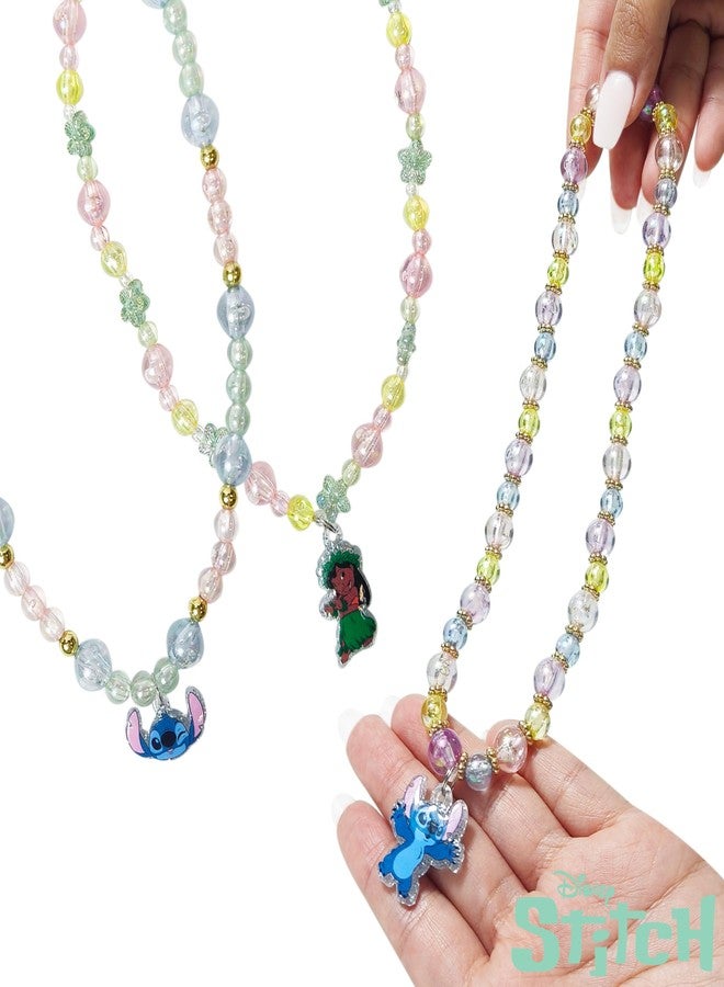 LUV HER Lilo & Stitch Girls Jewelry Set - Dress up 9 Piece Toy Jewelry Box Set with Bead Necklace, Bracelet and Ring - Play Accessories - Ages 3+ - Image 4