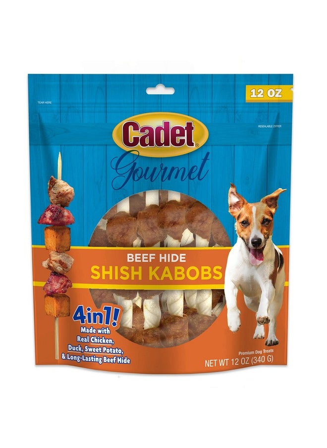Cadet Cadet Gourmet Triple-Flavored Beef Hide Shish Kabob Dog Treats - Healthy & Natural Chicken, Duck, & Sweet Potato Dog Treats, 5 in. (12 oz.)  - Image 1