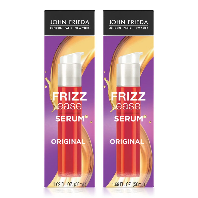 John Frieda Frizz Ease Original Hair Serum, Protecting Against Frizz, Heat, and Humidity While Adding Shine, Hydratesand Smooths Hair with Argan, Coconut, and Moringa Oil, 1.69 Oz, Pack of 2 - Image 1