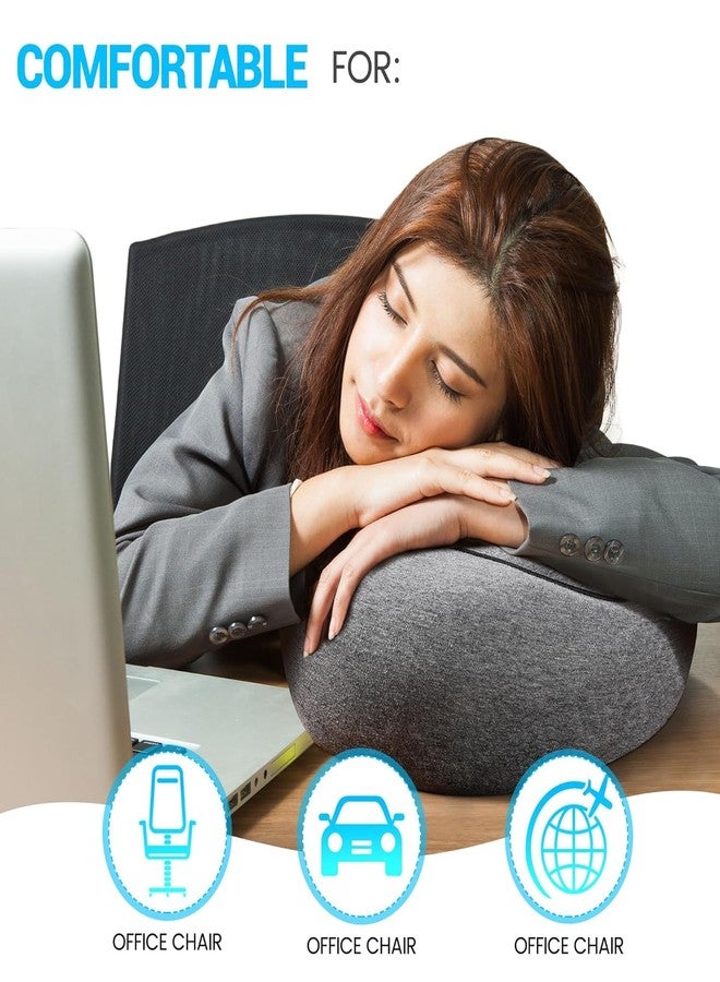 GT-REX Neck Travel Pillow | Memory Foam Neck Pillow for Comfort on Airplane | Compact and Ergonomic Design for Travel, Car Rides, and Home Use | Ideal for Adults and Kids (Grey) - Image 4