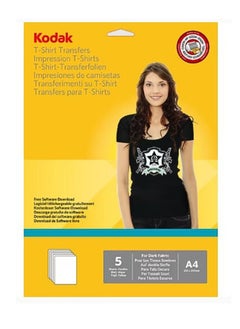 Kodak T-shirt Transfers A4  Dark 5 Sheets  - Image 1
