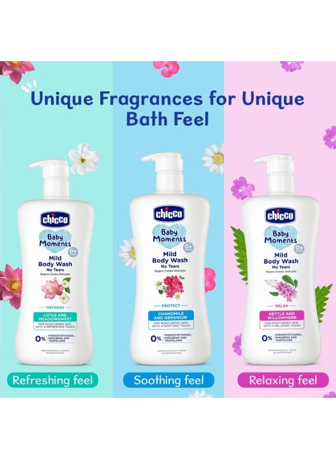 Chicco Baby Moments Mild Body Wash Protect, New Advanced Formula With Natural Ingredients, No Tears, Suitable For Babys Body Wash, No Phenoxyethanol And Parabens (500Ml) - Image 3