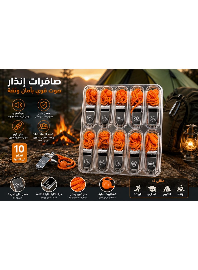 An extremely loud metal whistle, suitable for soccer, basketball, and emergencies. Pack of 10. - Image 3