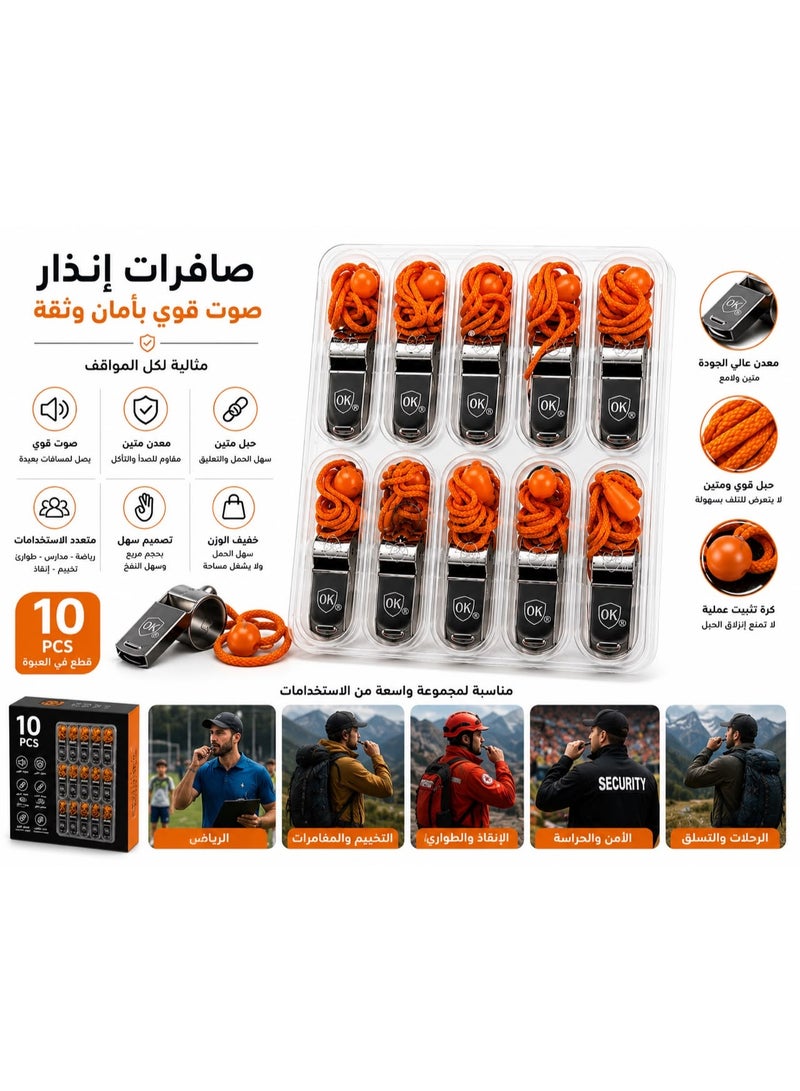 An extremely loud metal whistle, suitable for soccer, basketball, and emergencies. Pack of 10. - Image 5