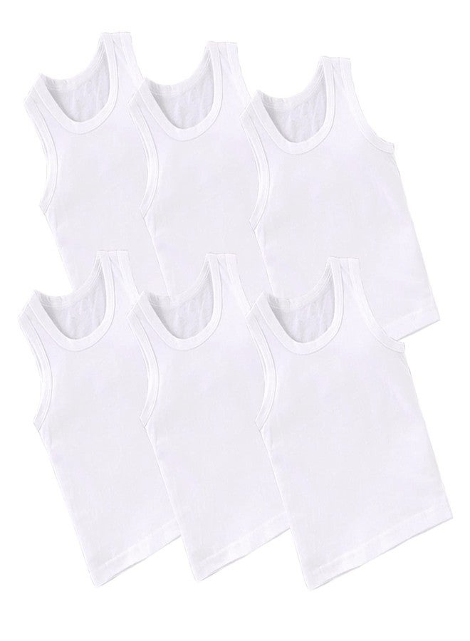 KEATY Unisex Innerwear baniyan for Sleeveless Sandow Baby boy and Girl Pure Cotton Comfortable baniyan Regular (6-12 Months) Pack of 6 - Image 1