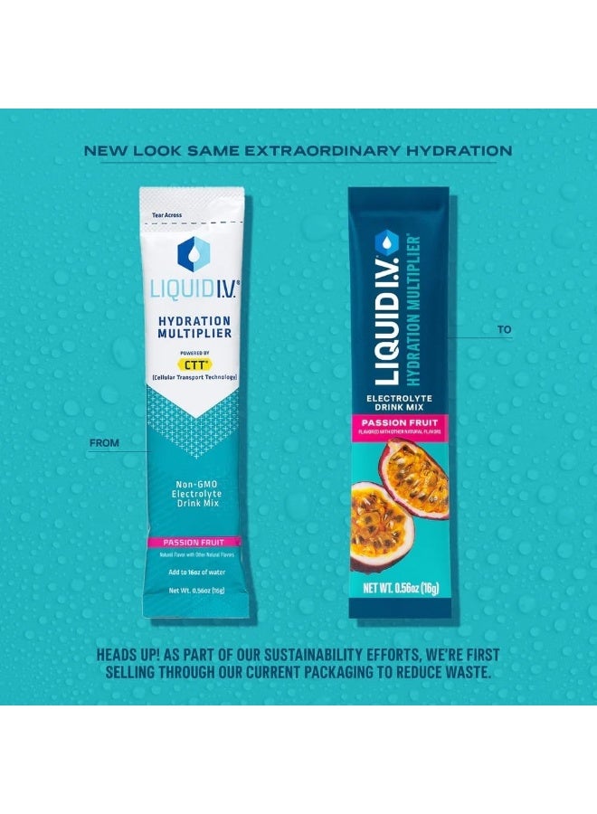 Liquid I.V. سائل آي. في. مضاعف الترطيب، مسحوق إلكتروليت، عبوات سهلة الفتح، مشروب مكمل (فاكهة العاطفة) - Image 3