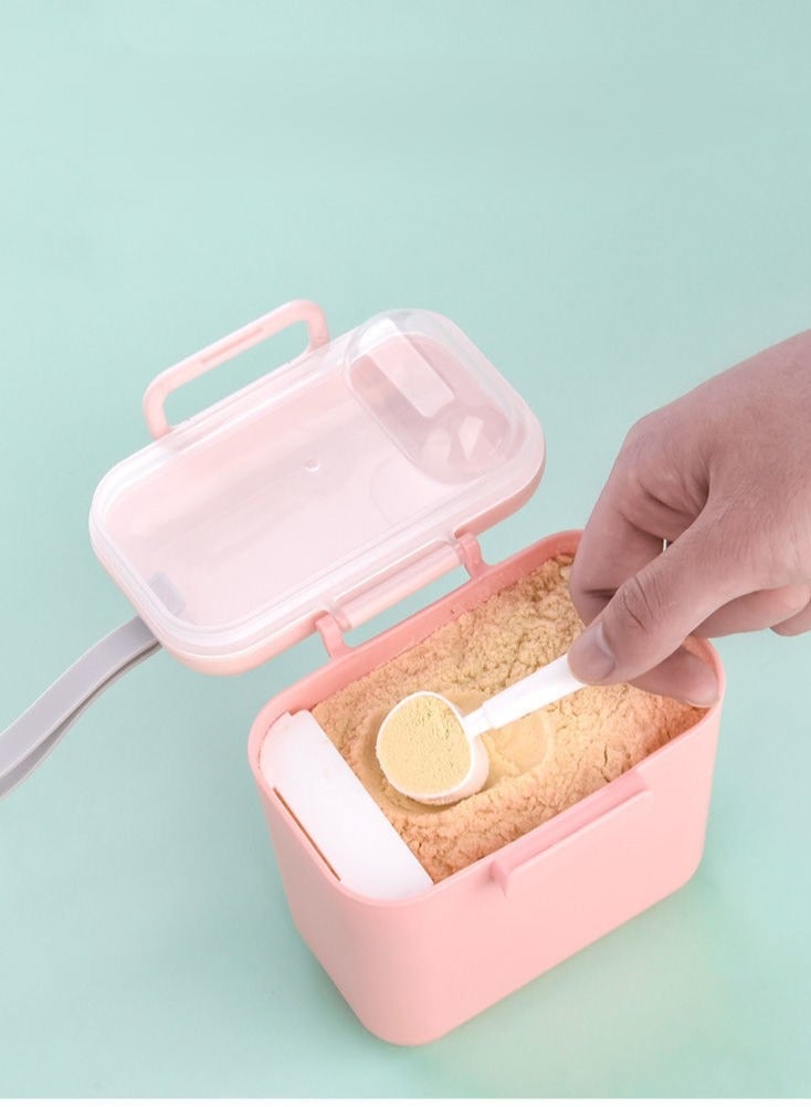 Portable Baby Milk Powder Dispenser, Travel-Friendly Formula Storage Container, Airtight and Moisture-Proof Compartments for Infant Food and Snacks (Pink) - Image 3