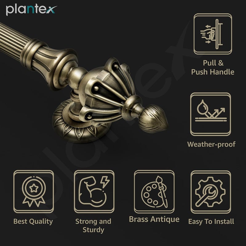 Plantex Door HandleMain Door Handle18 inch PullPush HandleDoor Handle for HomeOfficeHotel Pack of 2 S136 Brass Antique - Image 4