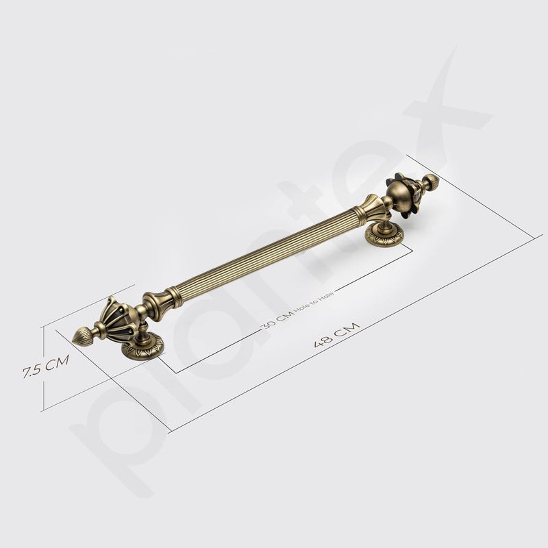 Plantex Door HandleMain Door Handle18 inch PullPush HandleDoor Handle for HomeOfficeHotel Pack of 2 S136 Brass Antique - Image 3