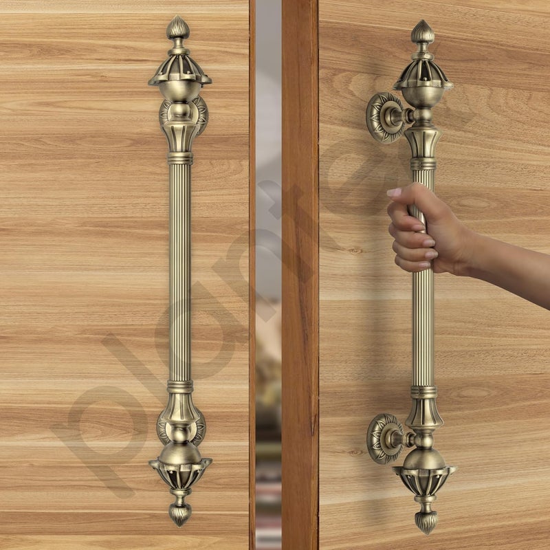 Plantex Door HandleMain Door Handle18 inch PullPush HandleDoor Handle for HomeOfficeHotel Pack of 2 S136 Brass Antique - Image 2