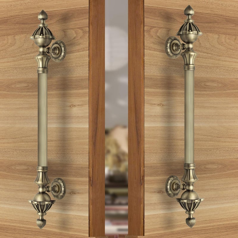 Plantex Door HandleMain Door Handle18 inch PullPush HandleDoor Handle for HomeOfficeHotel Pack of 2 S136 Brass Antique - Image 1