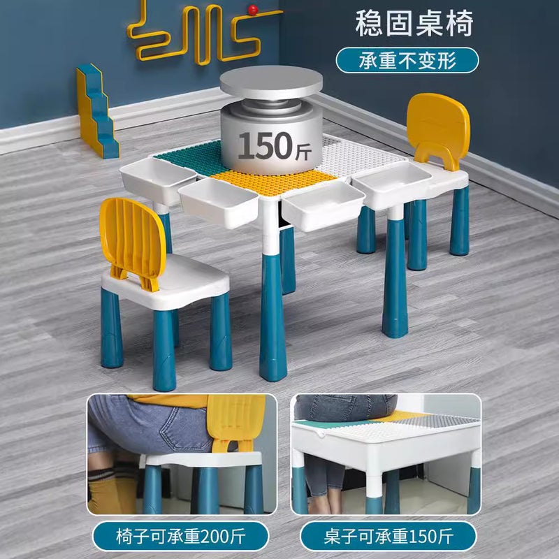 Kindergarten Early Education Multifunctional Building Block Table Compatible With Lego Size Granular Assembled Building Block Children'S Learning Table - Image 5