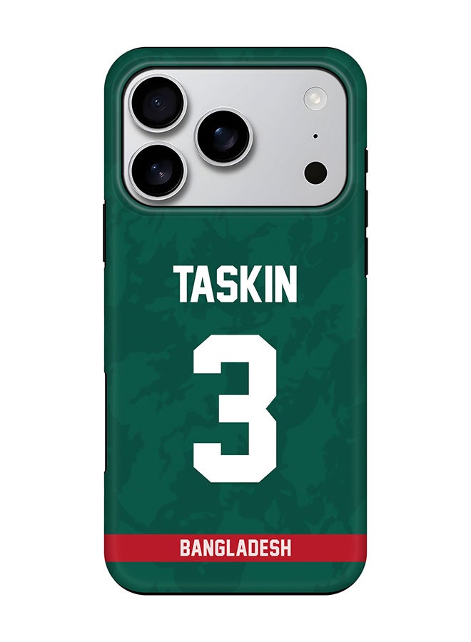 Stylizedd Tough Pro Magnetic Case for iPhone 17 Pro, Dual Layer hybrid PC + TPU Mobile Cover Matte - Bangladesh Taskin Ahmed, Jersey No 3