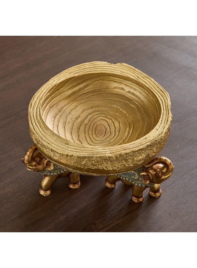 Home Box Sym Polyresin Elephant Decorative Platter - 29.5x26x16 cm - Image 2