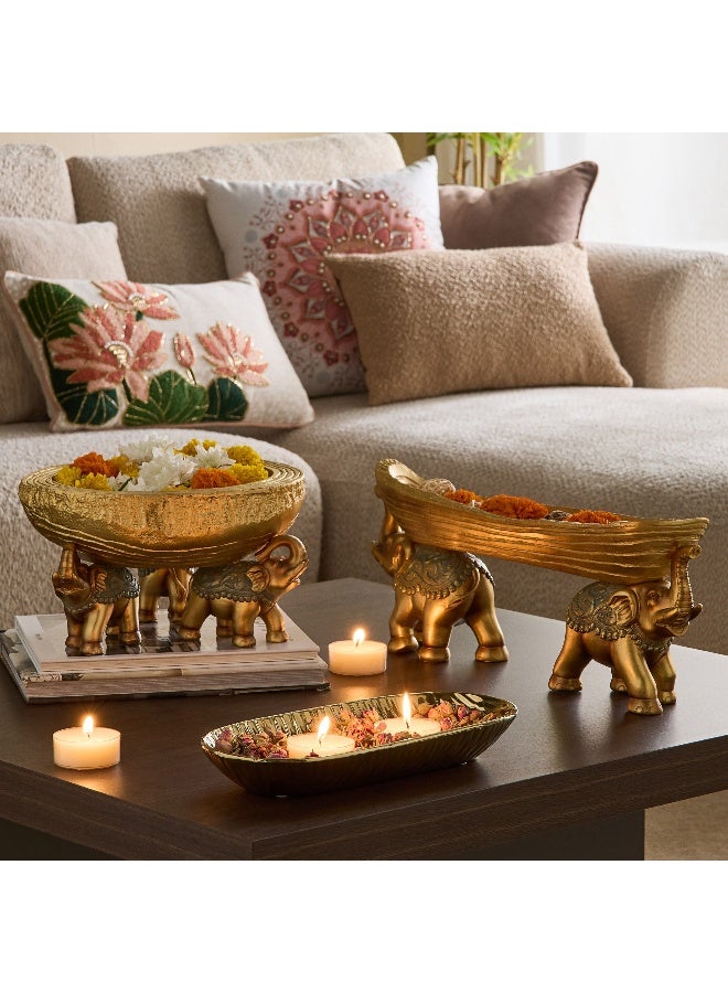 Home Box Sym Polyresin Elephant Decorative Platter - 29.5x26x16 cm - Image 5