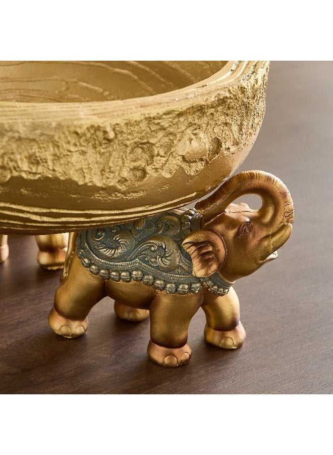 Home Box Sym Polyresin Elephant Decorative Platter - 29.5x26x16 cm - Image 4