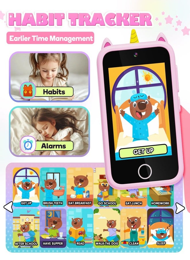 Lizzbey Kids Smart Phone, Unicorn Toys Phone For Girls 3 4 5 6 7 8 Years Old, Dual Camera, 3.5'' Touchscreen Kid Phones, Educational Toy Toddler Christmas Birthday Gifts, Abc Learning, Habit Tracker - Image 5