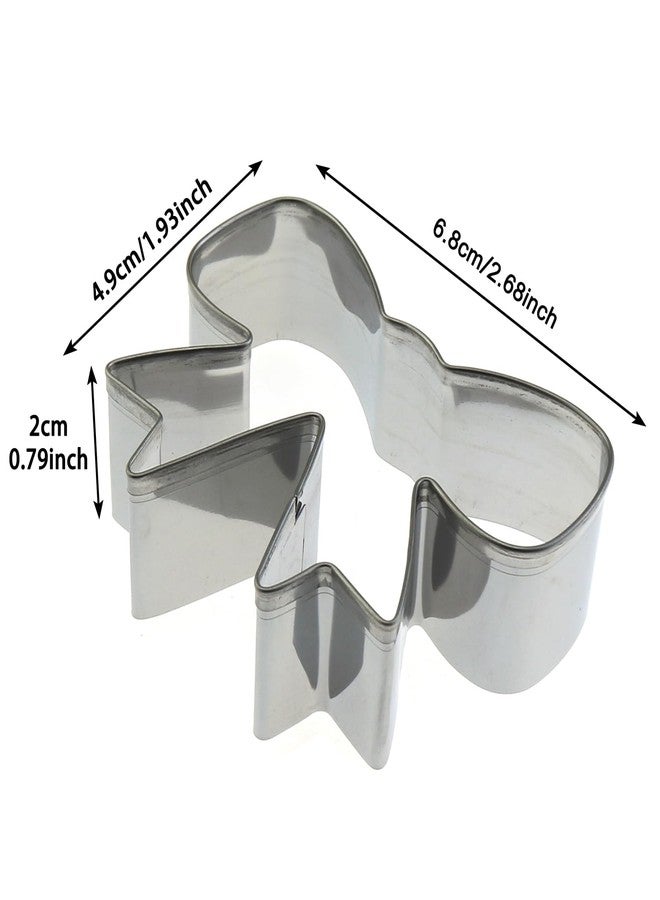 LUORNG 2pcs Stainless Steel Bow Cookie Cutters Cute Cartoon Cookie Moldlings Adorable Bow Shaped Cookie Cutters - Image 2
