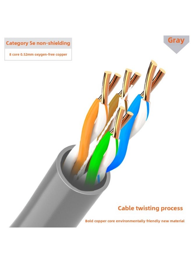 Generic Network Cable Anpu Super Six Class 6 Super Five Household Gigabit Oxygen-free Copper Double Shielded Broadband Monitoring Outdoor POE Network-Color:Super Five  Gray Home Engineering Optimization-Line Length:200m  - Image 1