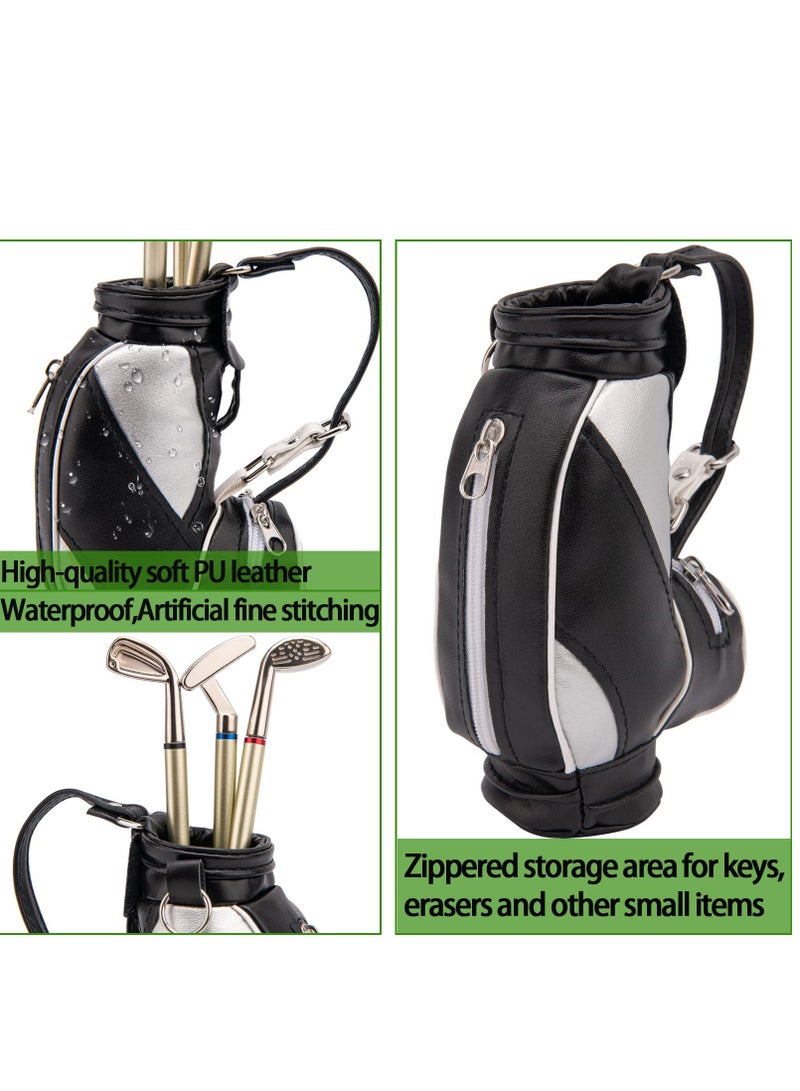 SOLARAE Mini Golf Bag Pen Holder Set with Clock and 3 Golf Club Pens - Perfect Desktop Accessory for Golf Fans, Novelty Gift and Event Souvenir for Coworkers - Image 5