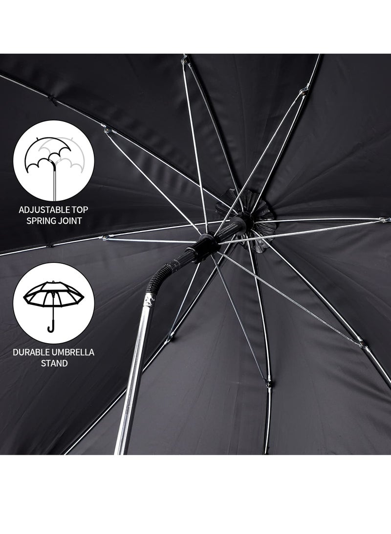 Baby Stroller Parasol, 75 cm Sunshade with Clip Universal Stroller UV Protection Umbrella 50+ Adjustable 360 Degree Waterproof Umbrella for Strollers, Strollers, Wheelchairs, Beach Chair - Black - Image 4