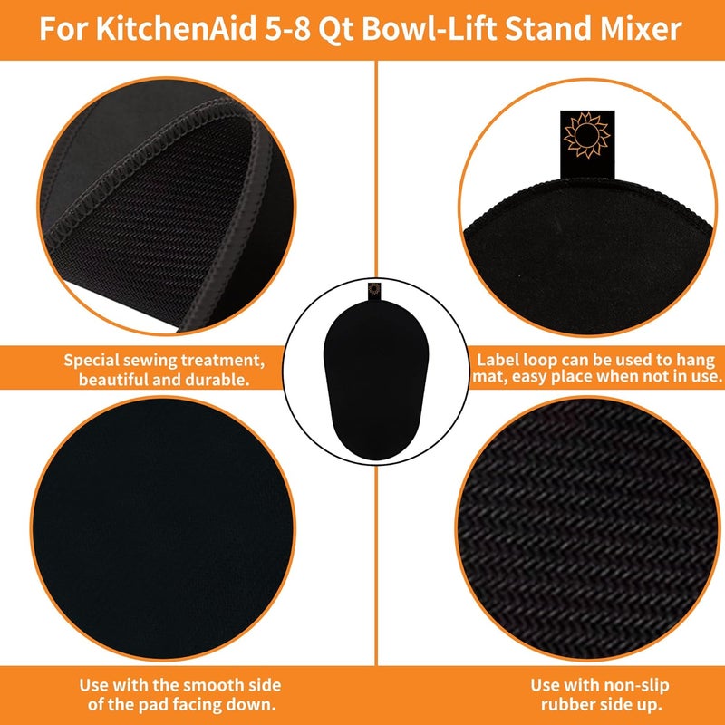 KIDOT Sliding Mat for Kitchenaid Mixer, Mover Slider Mat Pad for 5-8 Qt Bowl-Lift Stand Mixer, Kitchen Appliance Slider Mat Compatible with Professional 600 Stand Mixer, Kitchen Aid Mixer Accessories - Image 4