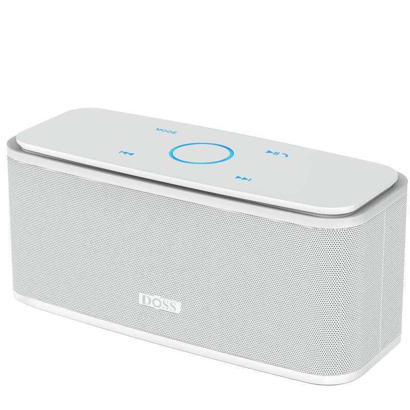 DOSS SoundBox Touch Wireless Bluetooth Speaker with 12W HD Sound and Bass, IPX5 Water-Resistant, 20H Playtime, Handsfree, Portable for Office, Home, Outdoor, Travel-White - Image 1