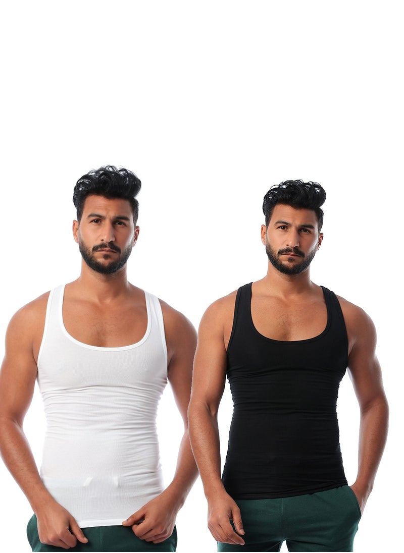 DICE - Bundle Of Two Sleeveless Solid Men Undershirt - Image 1
