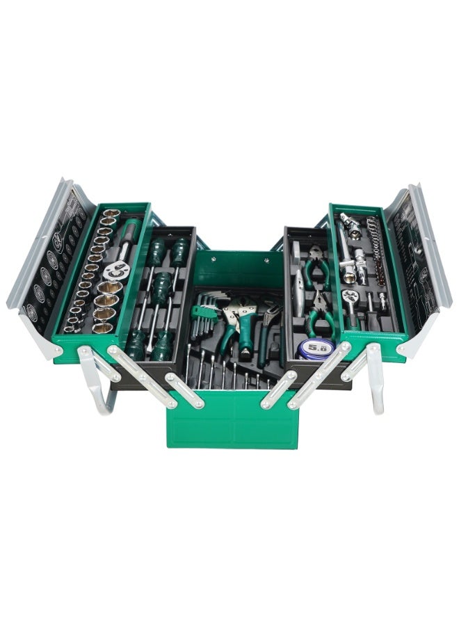GearZone 85 Piece Home Repair Tool Kit, General Home/Auto Repair Tool Set, Toolbox Storage Case with Drawer, Multi-Purpose Household Tool Kit - Perfect for Home DIY, Handyman-Green  - Image 1