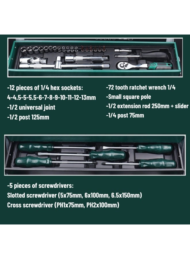 GearZone 85 Piece Home Repair Tool Kit, General Home/Auto Repair Tool Set, Toolbox Storage Case with Drawer, Multi-Purpose Household Tool Kit - Perfect for Home DIY, Handyman-Green  - Image 5