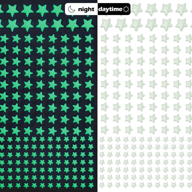 Bairay Glow in The Dark Stars Decals Decor for Ceiling 633 Pcs Realistic 3D Stickers Starry Sky Shining Decoration Perfect for Kids Bedroom Bedding Room Gifts - Image 4