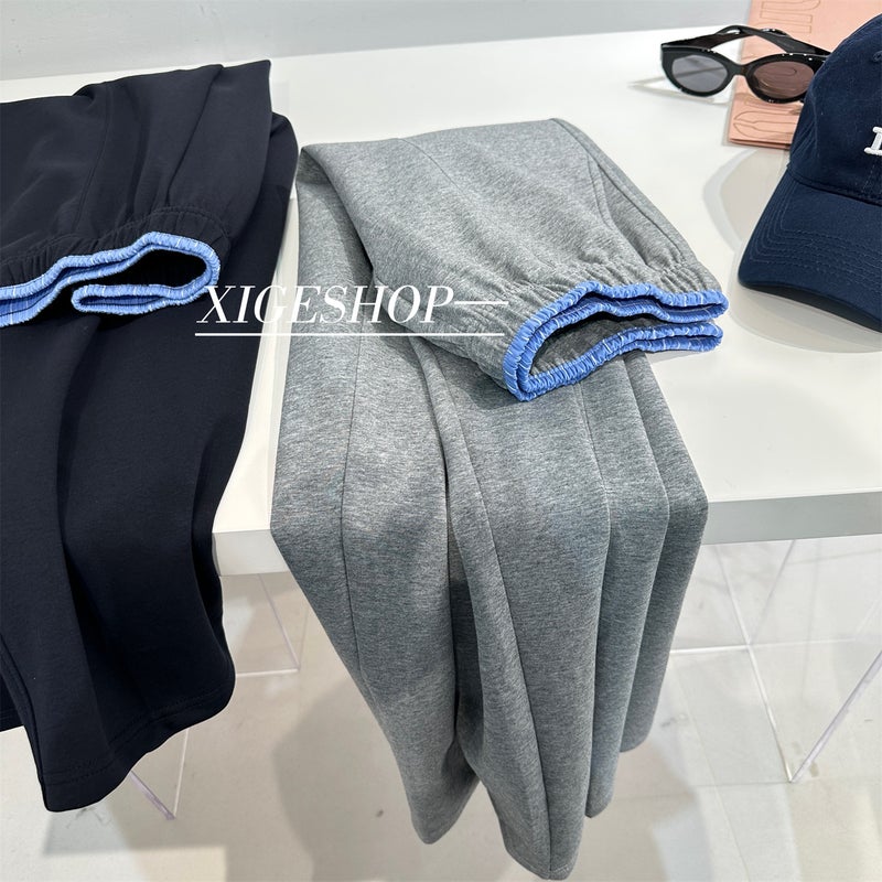 Women's High Waist Wide Leg Casual Sweatpants (Grey) - Image 2