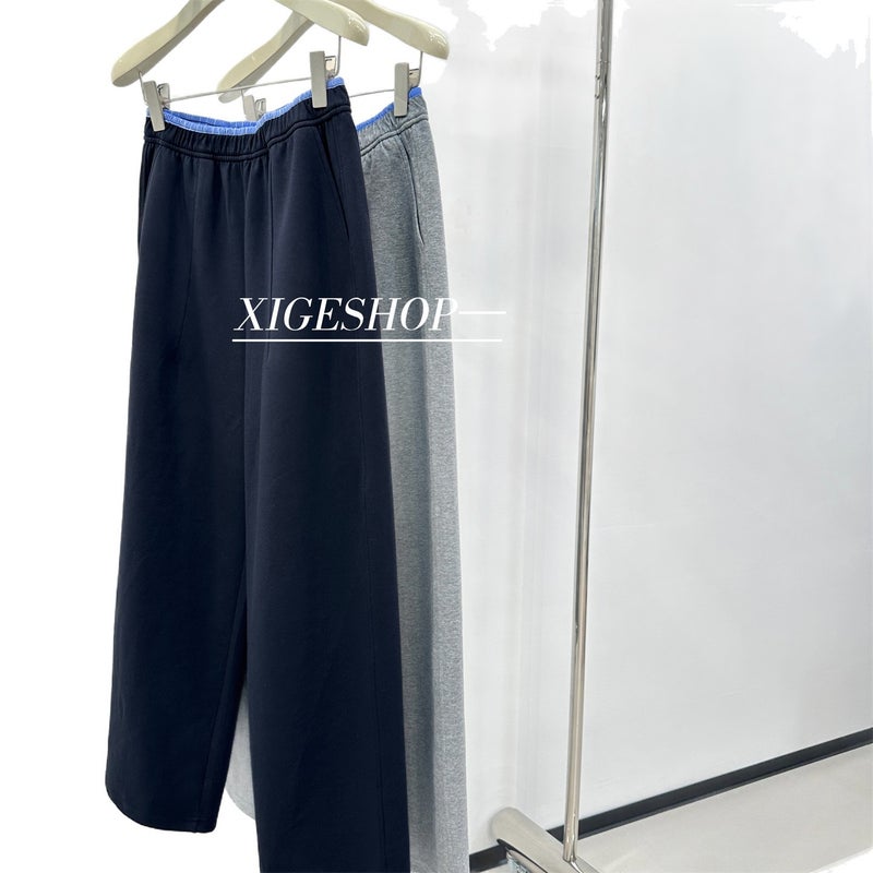 Women's High Waist Wide Leg Casual Sweatpants (Grey) - Image 1