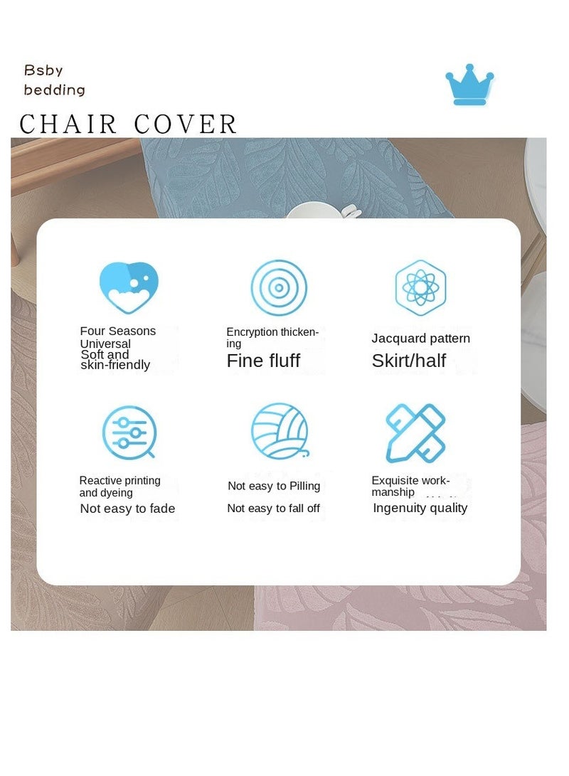 Bluejw Jacquard Skirt Elastic Chair Cover Set  - Image 2