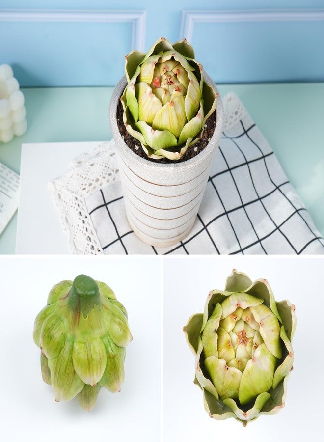 Notakia 6Pcs Green Large Faux Artichokes for Decoration Bowl Fillers Fake Fruit Artificial Artichokes that Look Real Realistic Fake Vegetable Decor for Home Kitchen Table Party Centerpiece - Image 5