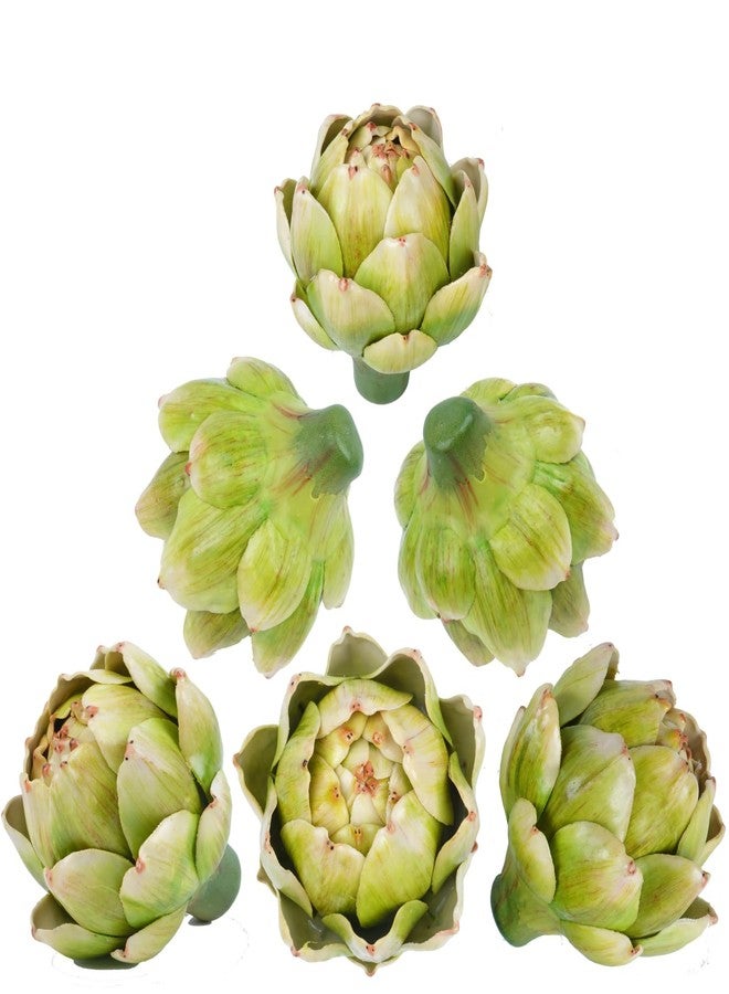 Notakia 6Pcs Green Large Faux Artichokes for Decoration Bowl Fillers Fake Fruit Artificial Artichokes that Look Real Realistic Fake Vegetable Decor for Home Kitchen Table Party Centerpiece - Image 1
