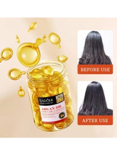 SADOER Hair Care Oil, Smooth Silky Hair Vitamin Capsule, Soft And Shiny Anti Loss Damaged Hair Care Hair Serum, Keratin Complex Hair Oil Capsules For For Damaged, Bleached And Dry Hair  - Image 3