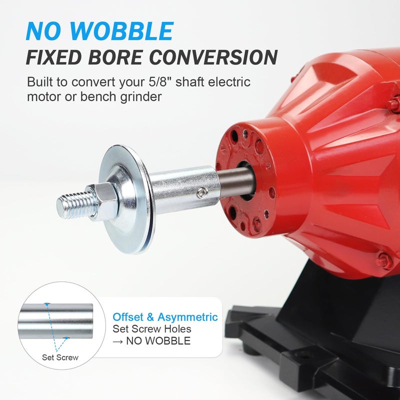BLSGBUIDING 5/8" Fixed Bore Shaft Arbor Extension - No Wobble for Buffing Grinding Wheels/For Bench Grinder - Right 1 Pack (Steel) - Image 3