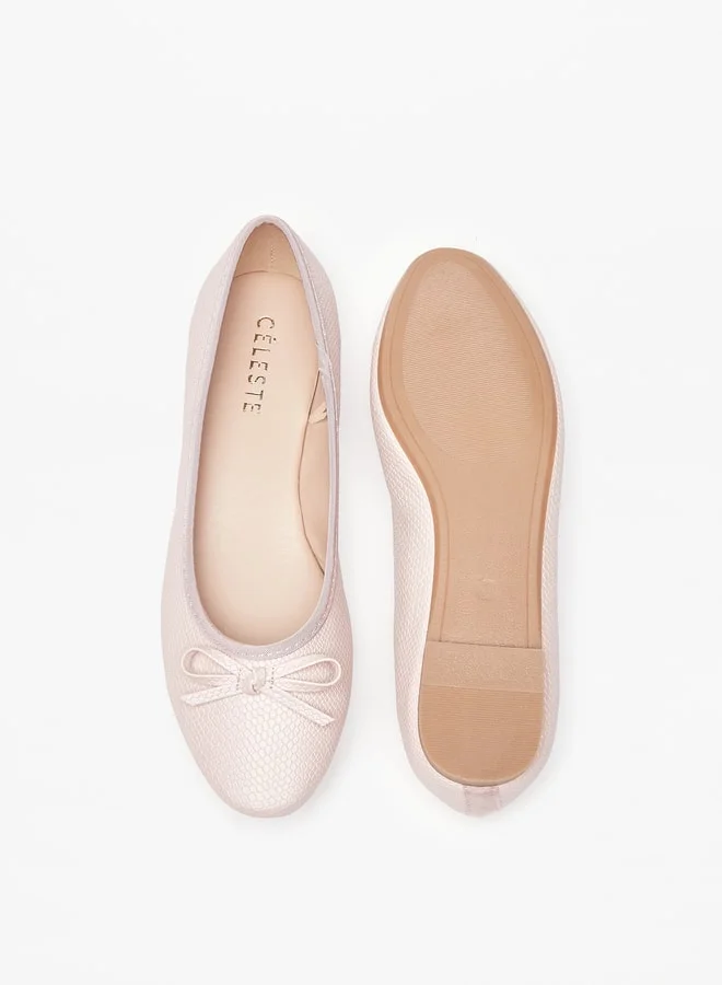 سيليست Women's Bow Detail Slip-On Ballerina Shoes