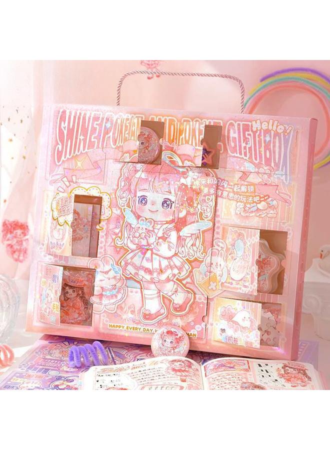 Bluejw Core Mo Shining Stamps Music Hand Account Gift Box Cute Girl Square Hand Account Suit Girl Birthday Gift - Image 3