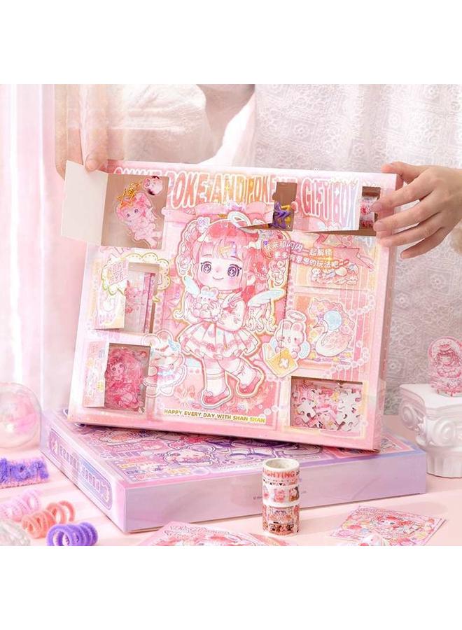 Bluejw Core Mo Shining Stamps Music Hand Account Gift Box Cute Girl Square Hand Account Suit Girl Birthday Gift - Image 2