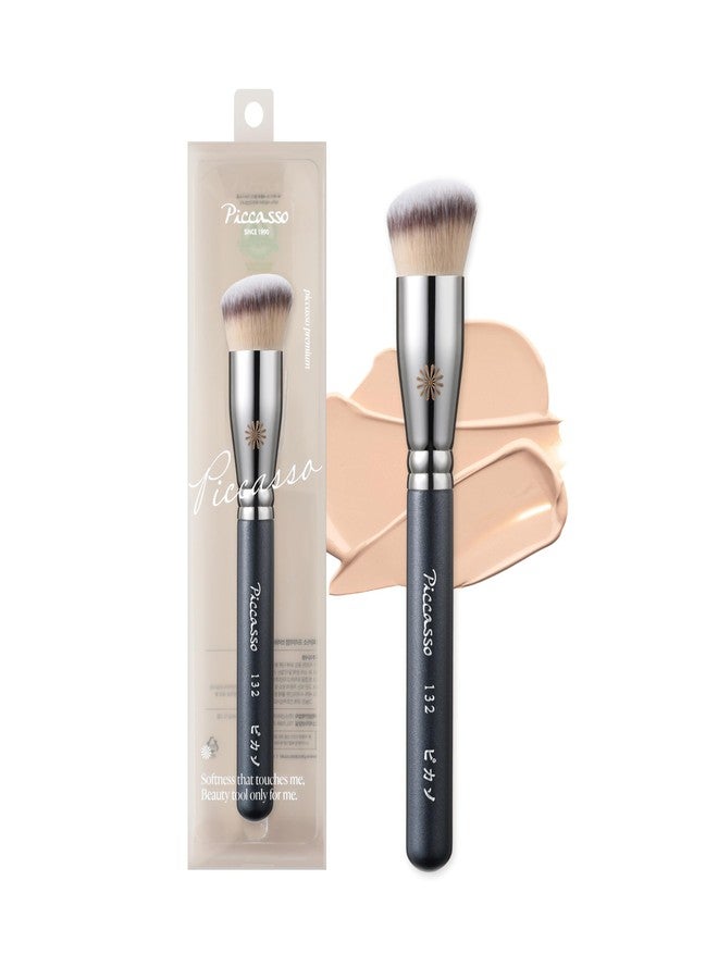 Piccasso Brush Korean Foundation Spatula - Professional Stainless Steel Makeup Tool for Thin, Seamless Foundation & Cream Blending (Rounded) - Image 1