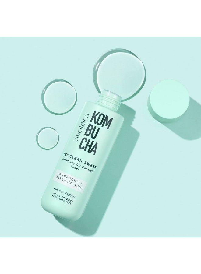 Kombucha The Clean Sweep Face Toner Removes Excess Oil And Exfoliates Anti Aging And Hydrating Refine Pores Skinbalancing With Witch Hazel Smooth Squeakyclean 4.05 Fl. Oz/120 Ml