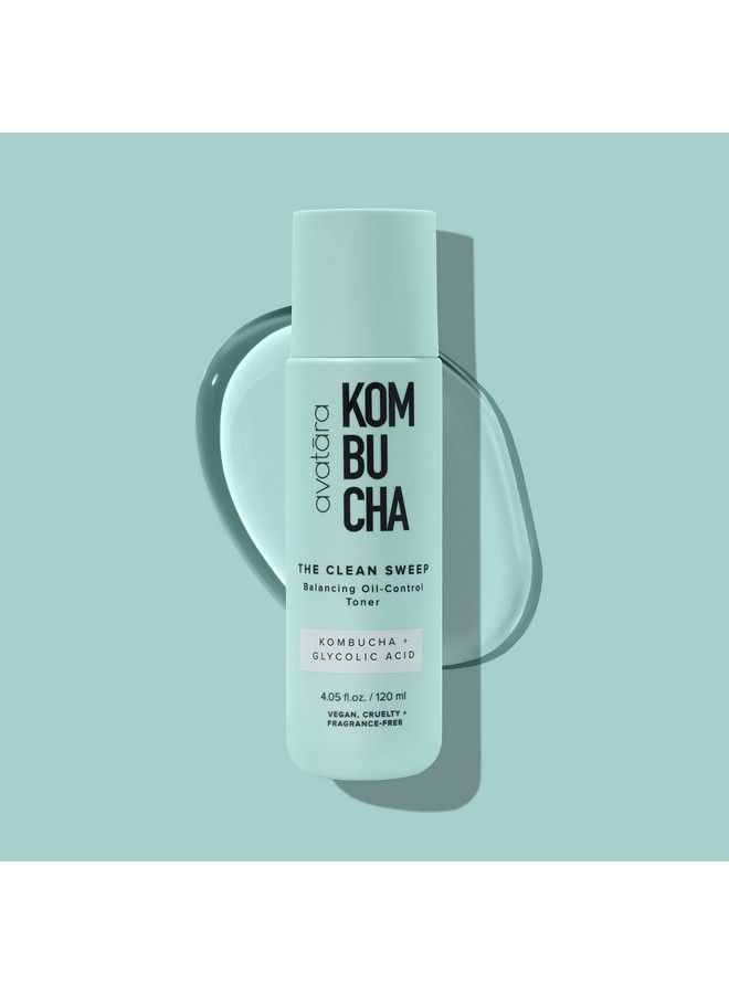 Kombucha The Clean Sweep Face Toner Removes Excess Oil And Exfoliates Anti Aging And Hydrating Refine Pores Skinbalancing With Witch Hazel Smooth Squeakyclean 4.05 Fl. Oz/120 Ml