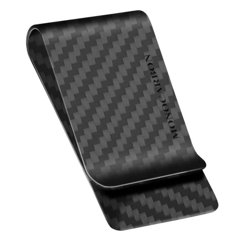 MONOCARBON Carbon-Fiber-Money-Clip-for-Men, Minimalist-Money-Holder for Cash, High Elastic Carbon-Fiber-Wallet, Slim and Durable (Twill Matte Black) - Image 1
