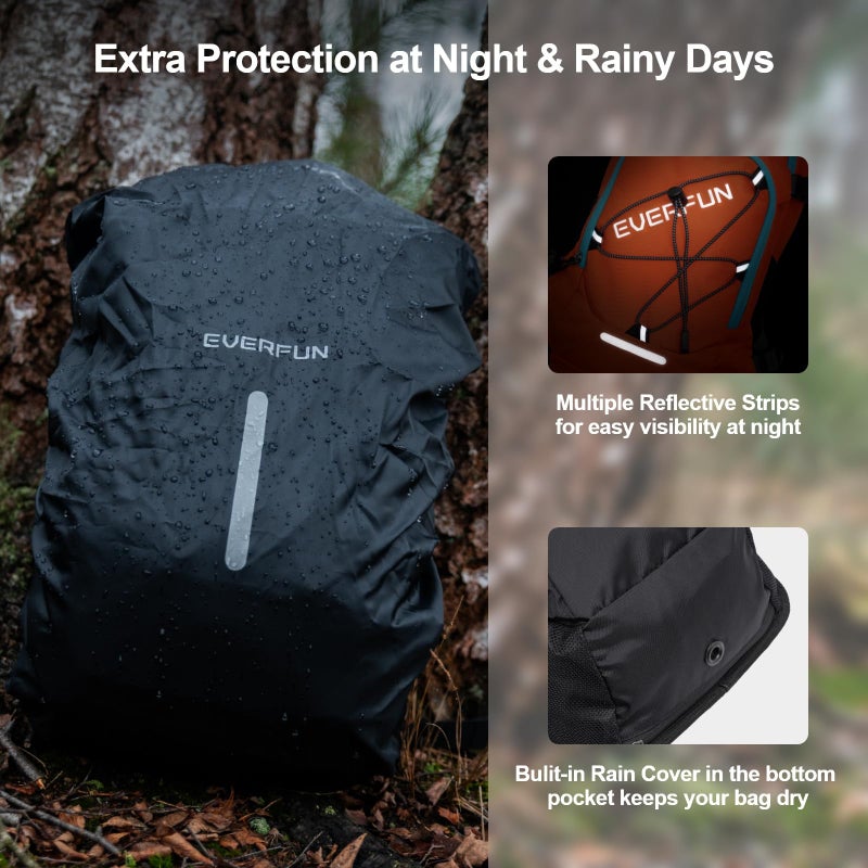 EVERFUN Hiking Hydration Backpack with Storage 18L Insulated Water Backpack with Water Bladder 2L, Women Men Hydro Pack Daypack Lightweight Hydropack with Rain Cover for Cycling, Running, Festivals - Image 5