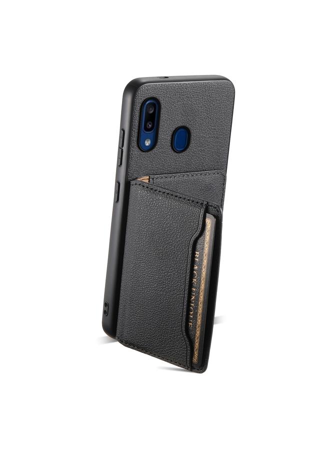 اس-توب جراب لهاتف Samsung Galaxy A20/A30 بتصميم حقيبة بطاقات من جلد العجل، جراب هاتف بتغطية كاملة - Image 3