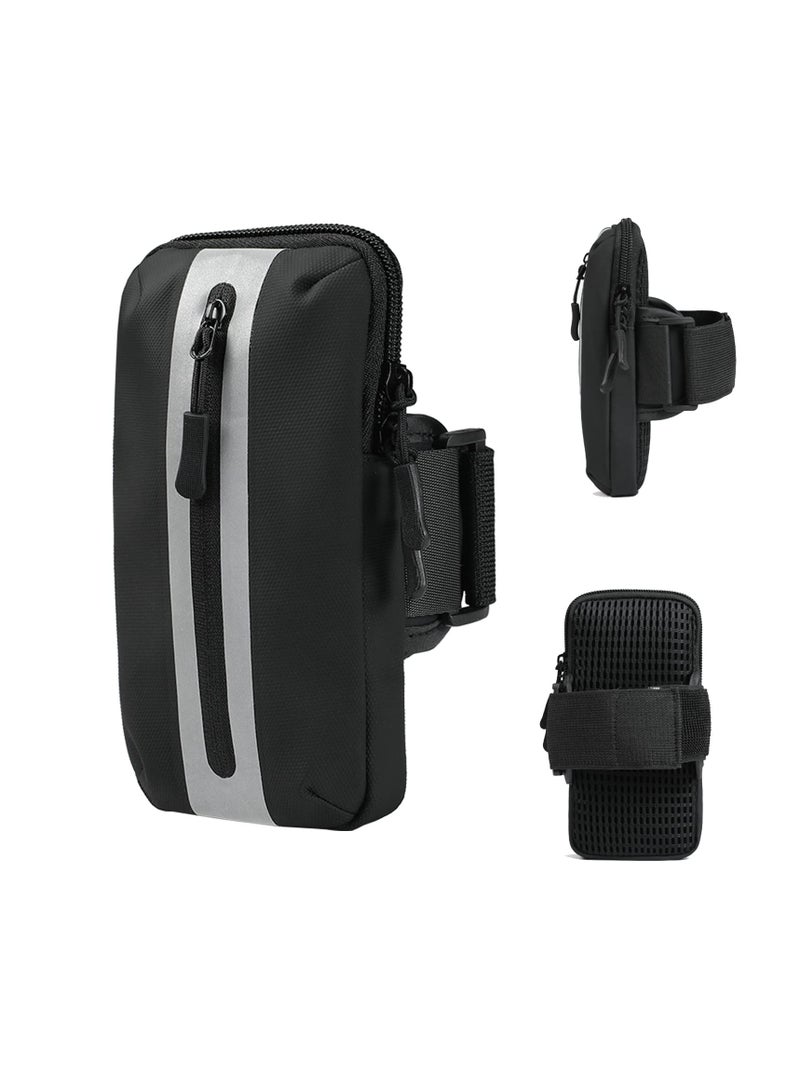 SOLARAE Running Phone Armband, Sports Armband Cell Phone, Phone Arm Holder for Gym Workouts and Exercise, Compatible with iPhone (Black) - Image 1