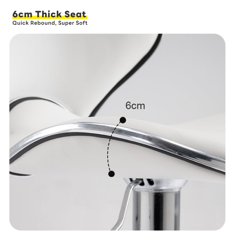 شاربدو 2 قطعة بار مقعد مجموعة، نابا الجلد عالية الظهر بار المقعد، مريحة وقابلة للتعديل عالية بار المقعد، 360 درجة الدوران، مناسبة للمطبخ المنزلي مقابل مطعم عالية المقعد - Image 5